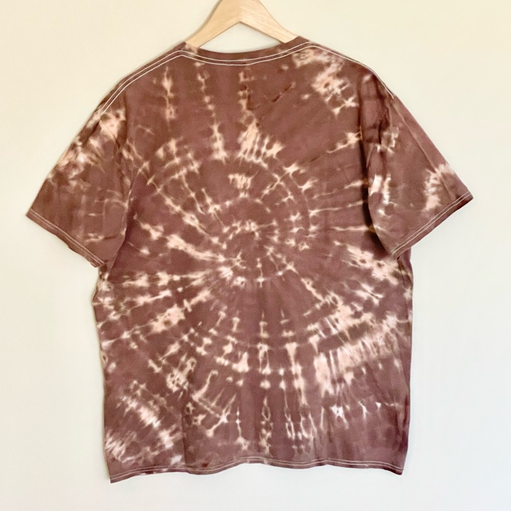 Peanuts Snoopy In Sunflowers Graphic Brown Tie Dyed T Shirt Adult size XL - Picture 5 of 6